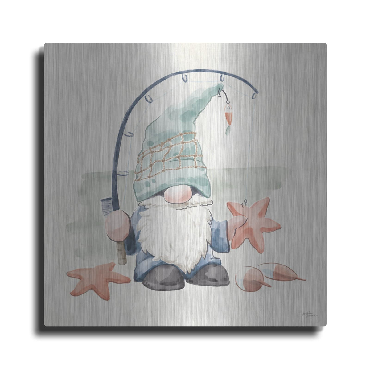 'Beach Gnomes 1' by Janelle Penner – Metal Wall Art
