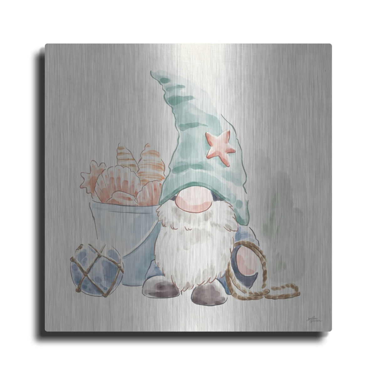 'Beach Gnomes 2' by Janelle Penner – Metal Wall Art