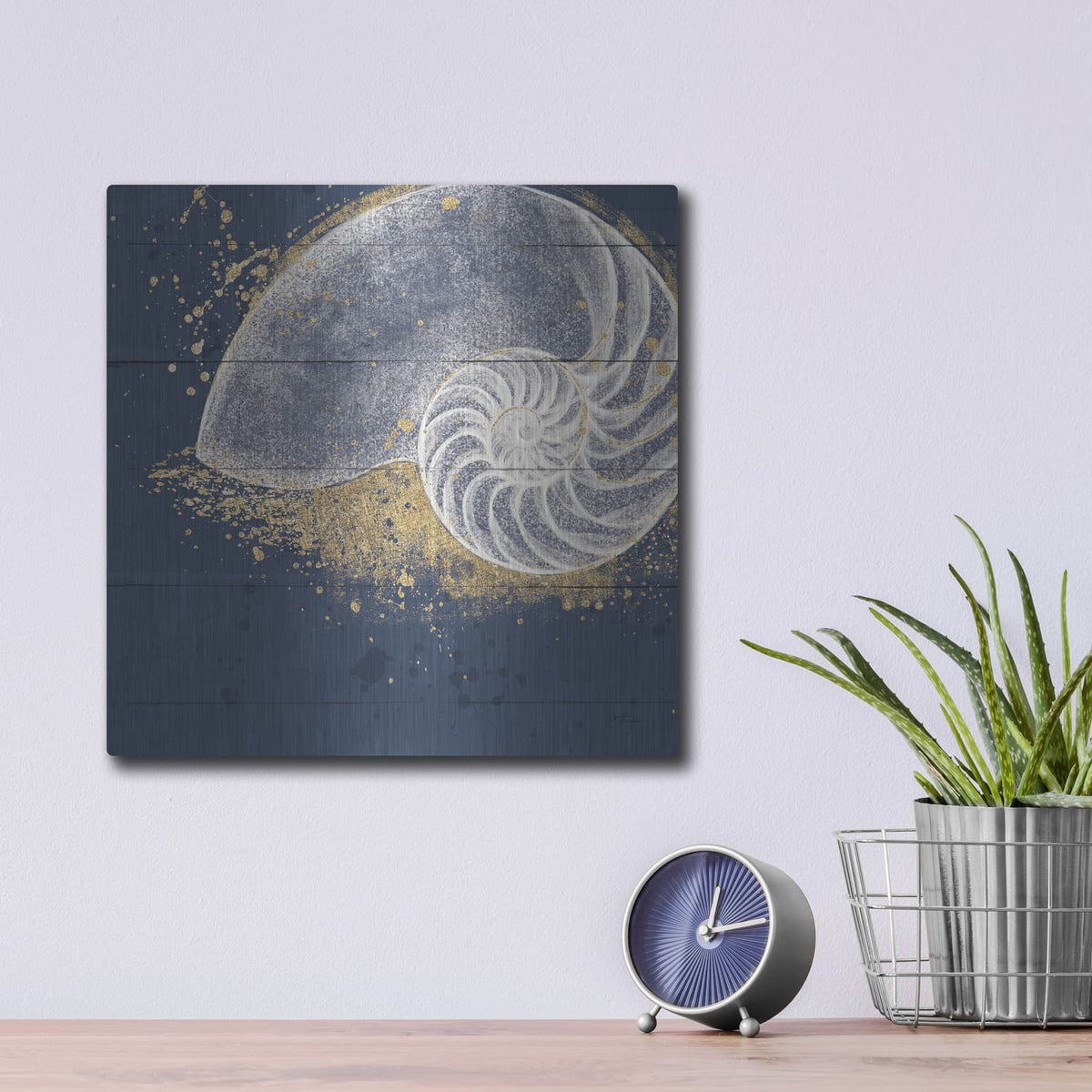 'Calm Seas 9 No Words' by Janelle Penner – Metal Wall Art, 12x12 room view