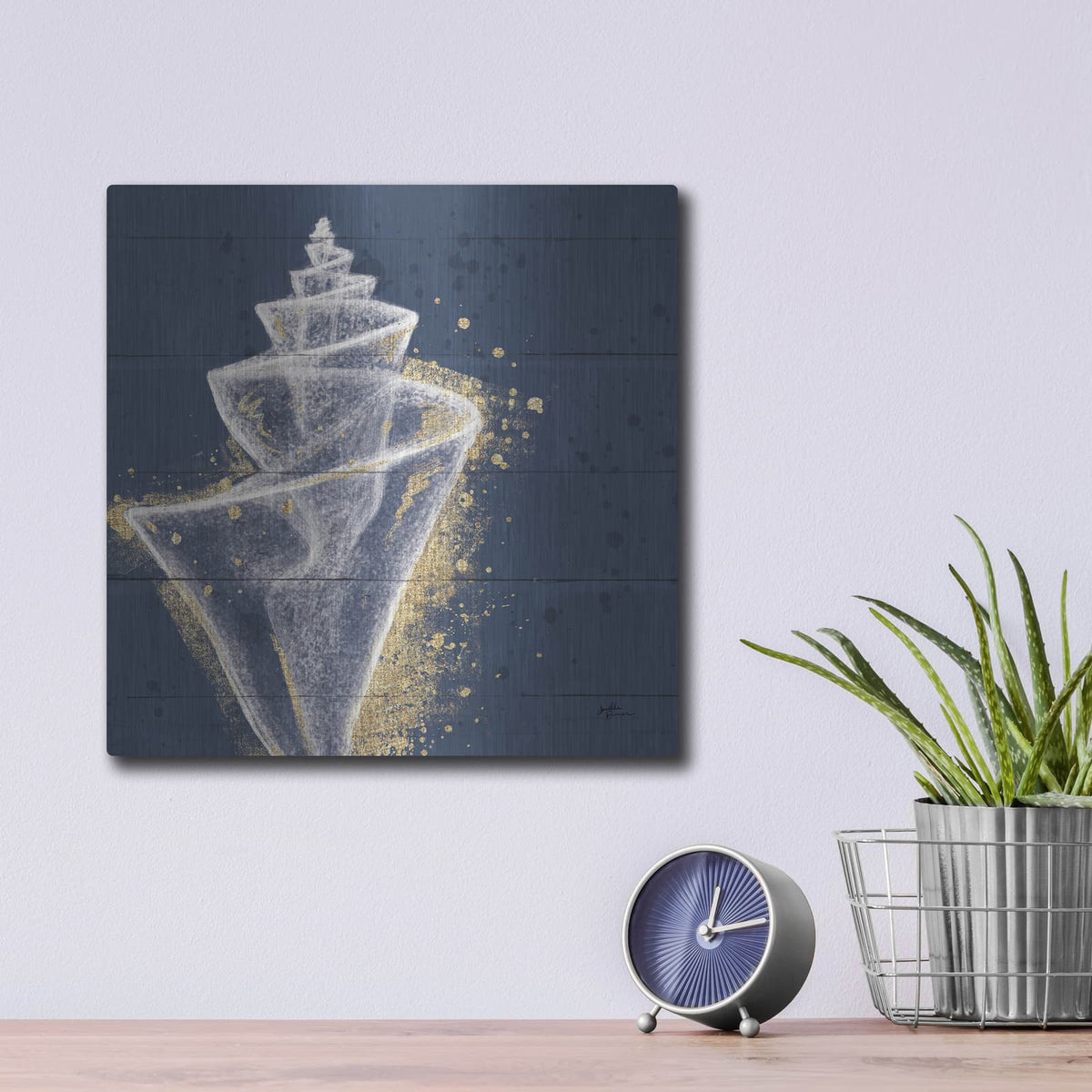 'Calm Seas V3 No Words' by Janelle Penner – Metal Wall Art, 12x12 room view