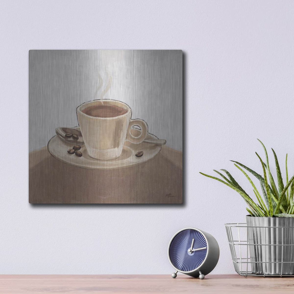 'Coffee And Co 3 Neutral' by Janelle Penner – Metal Wall Art, 12x12 room view