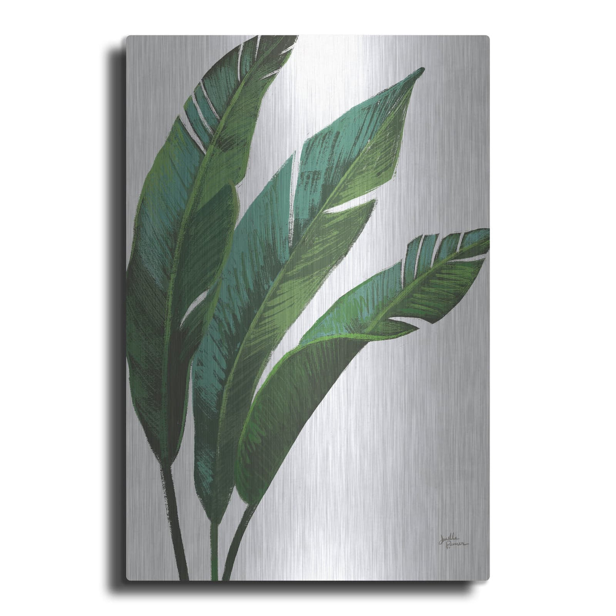 'Emerald Banana Leaves 1' by Janelle Penner – Metal Wall Art