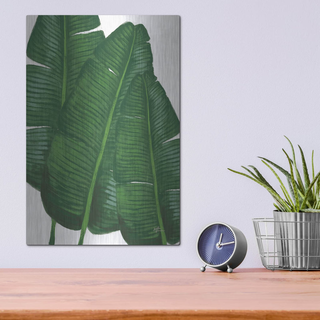 'Emerald Banana Leaves 2' by Janelle Penner – Metal Wall Art, 12x16 room view