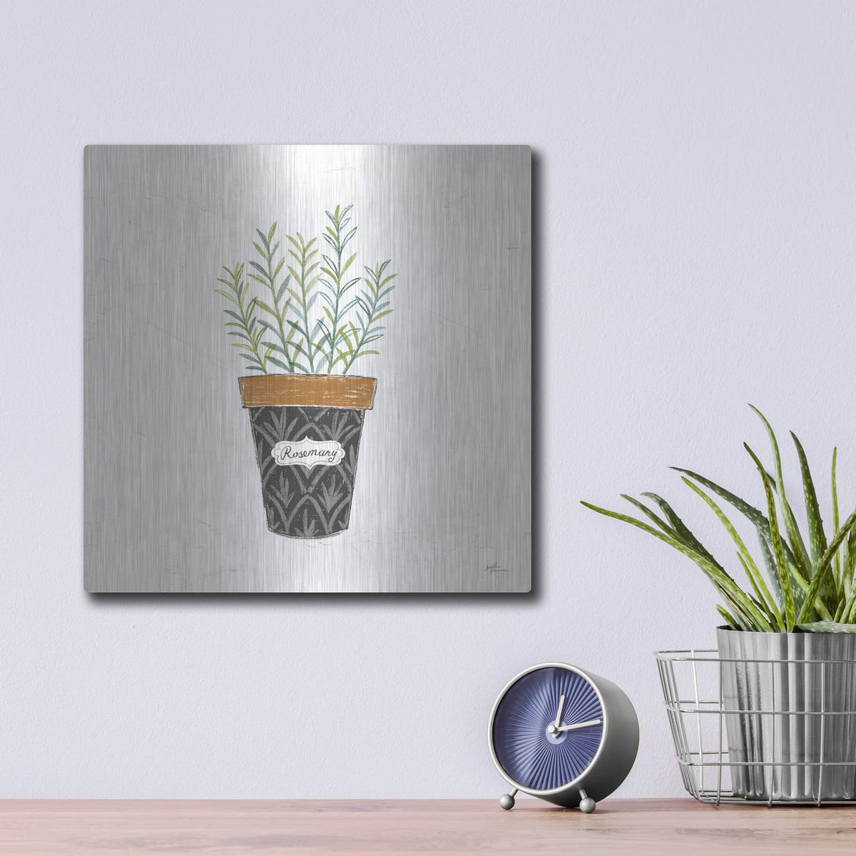 'Fine Herbs 9' by Janelle Penner – Metal Wall Art, 12x12 room view