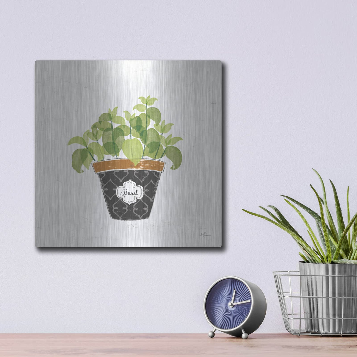 'Fine Herbs V3' by Janelle Penner – Metal Wall Art, 12x12 room view