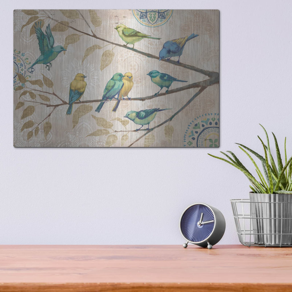 'Fly Away 1 With Suzani' by Janelle Penner – Metal Wall Art, 16x12 room view