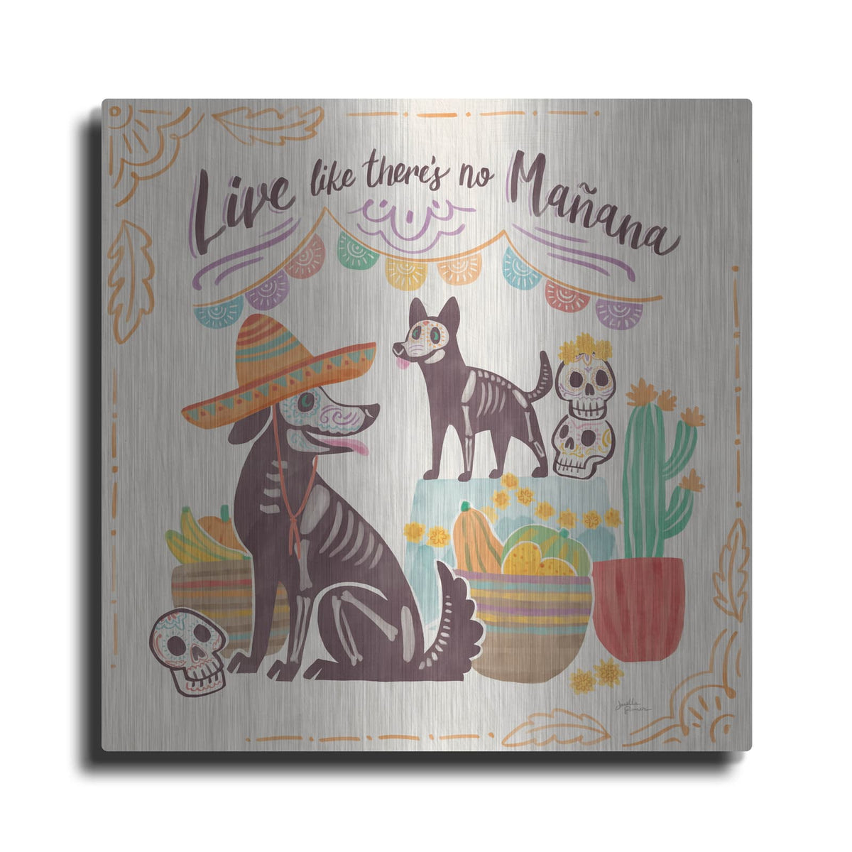 'La Calaca 2' by Janelle Penner – Metal Wall Art