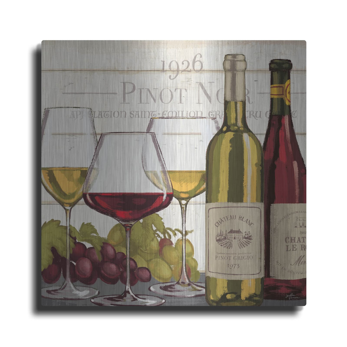 'Wine Tasting 3' by Janelle Penner – Metal Wall Art