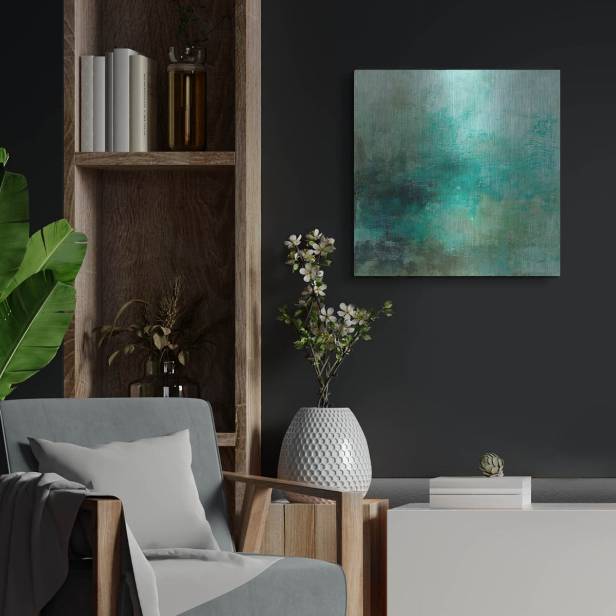 'Adrift' by Julia Purinton – Metal Wall Art, 24x24 room view
