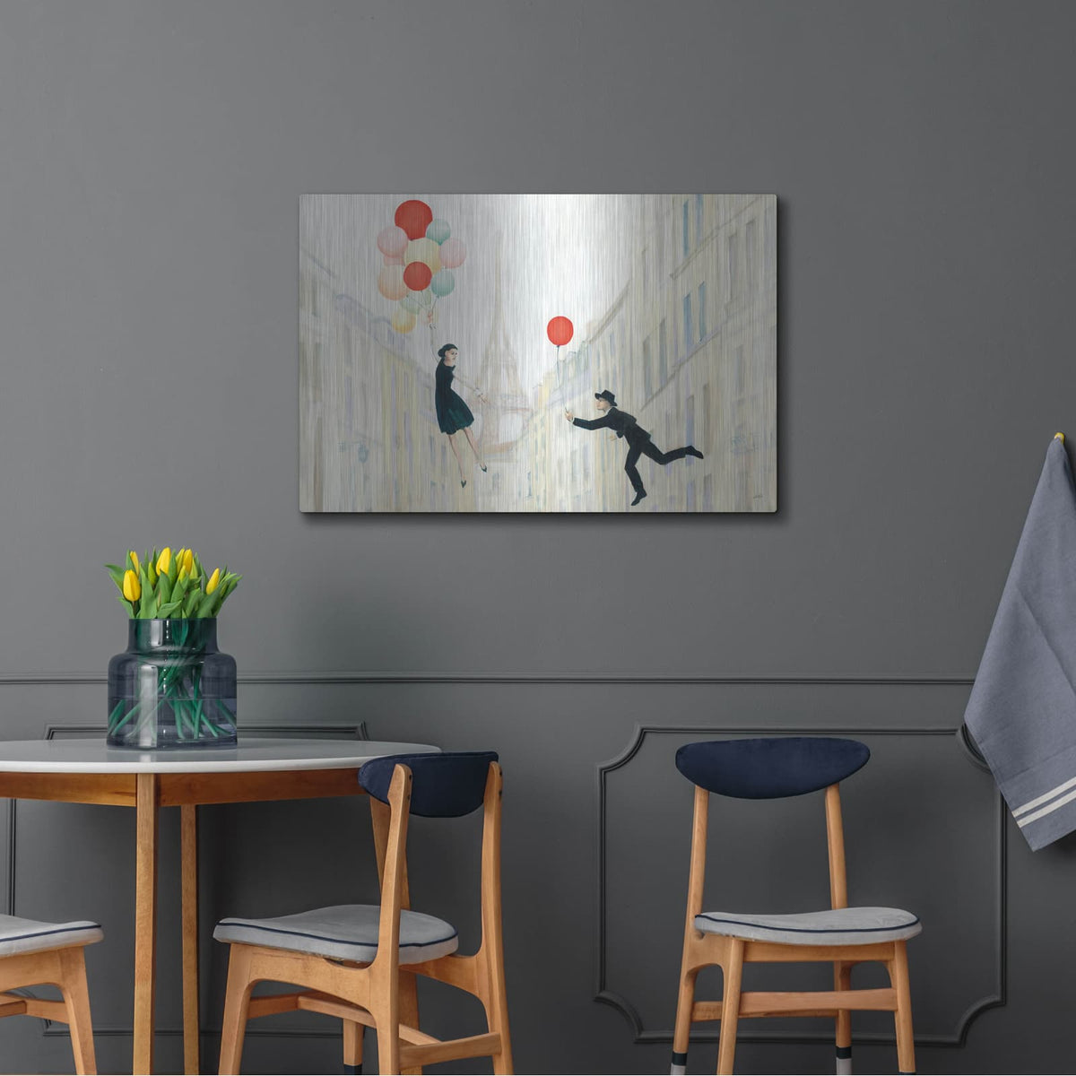 'Aloft In Paris 1' by Julia Purinton – Metal Wall Art, 36x24 room view