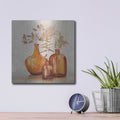 'Amber Autumn Neutral Flowers' by Julia Purinton – Metal Wall Art, 12x12 room view