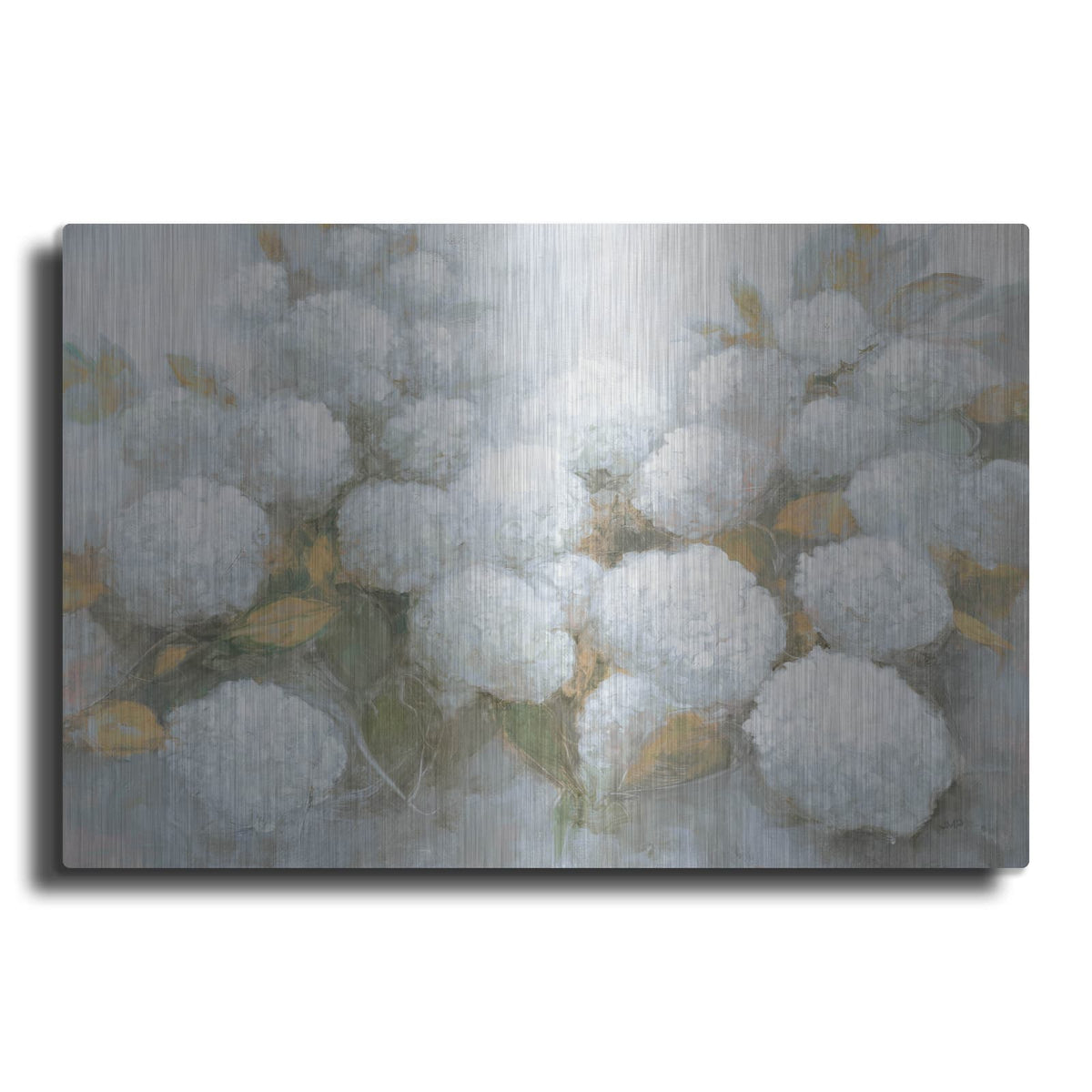 'Annabelle Hydrangeas Blue Gray C' by Julia Purinton – Metal Wall Art