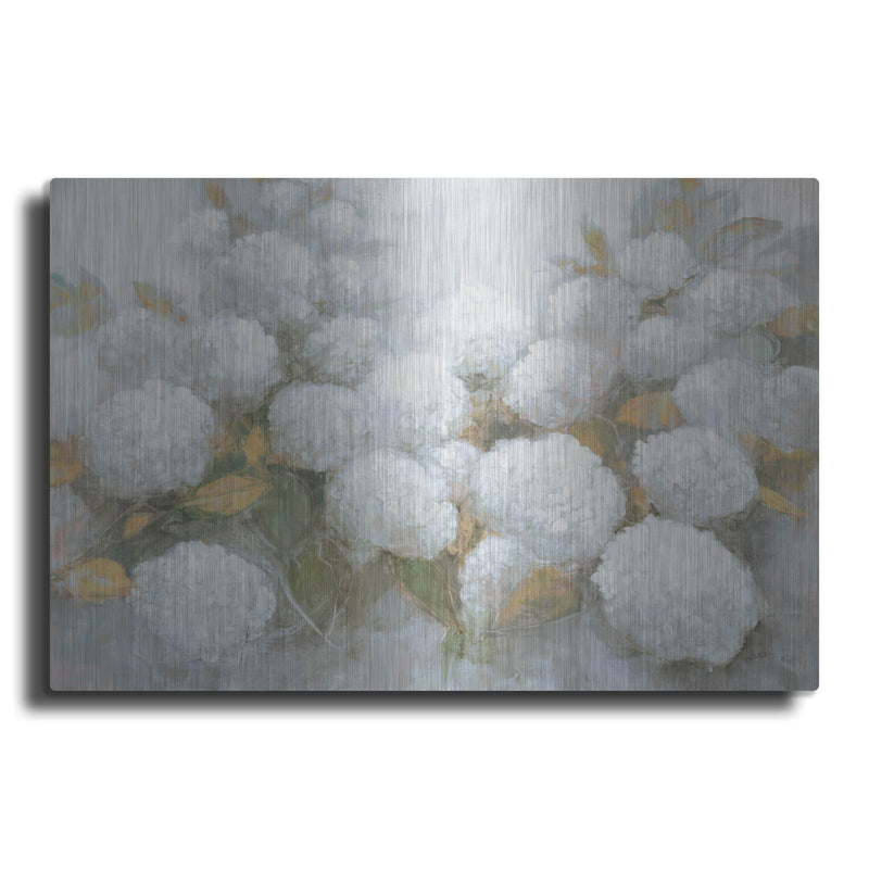 'Annabelle Hydrangeas Blue Gray C' by Julia Purinton – Metal Wall Art