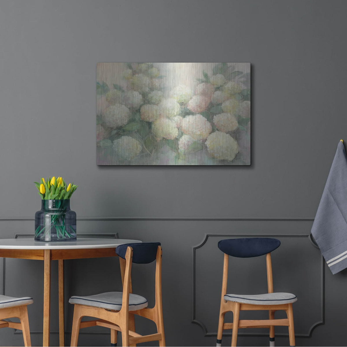 'Annabelle Hydrangeas C' by Julia Purinton – Metal Wall Art, 36x24 room view