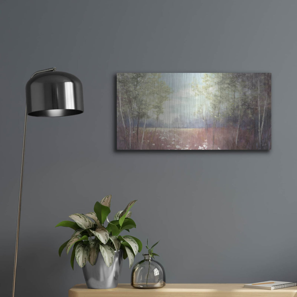 'August Meadow' by Julia Purinton – Metal Wall Art, 24x12 room view