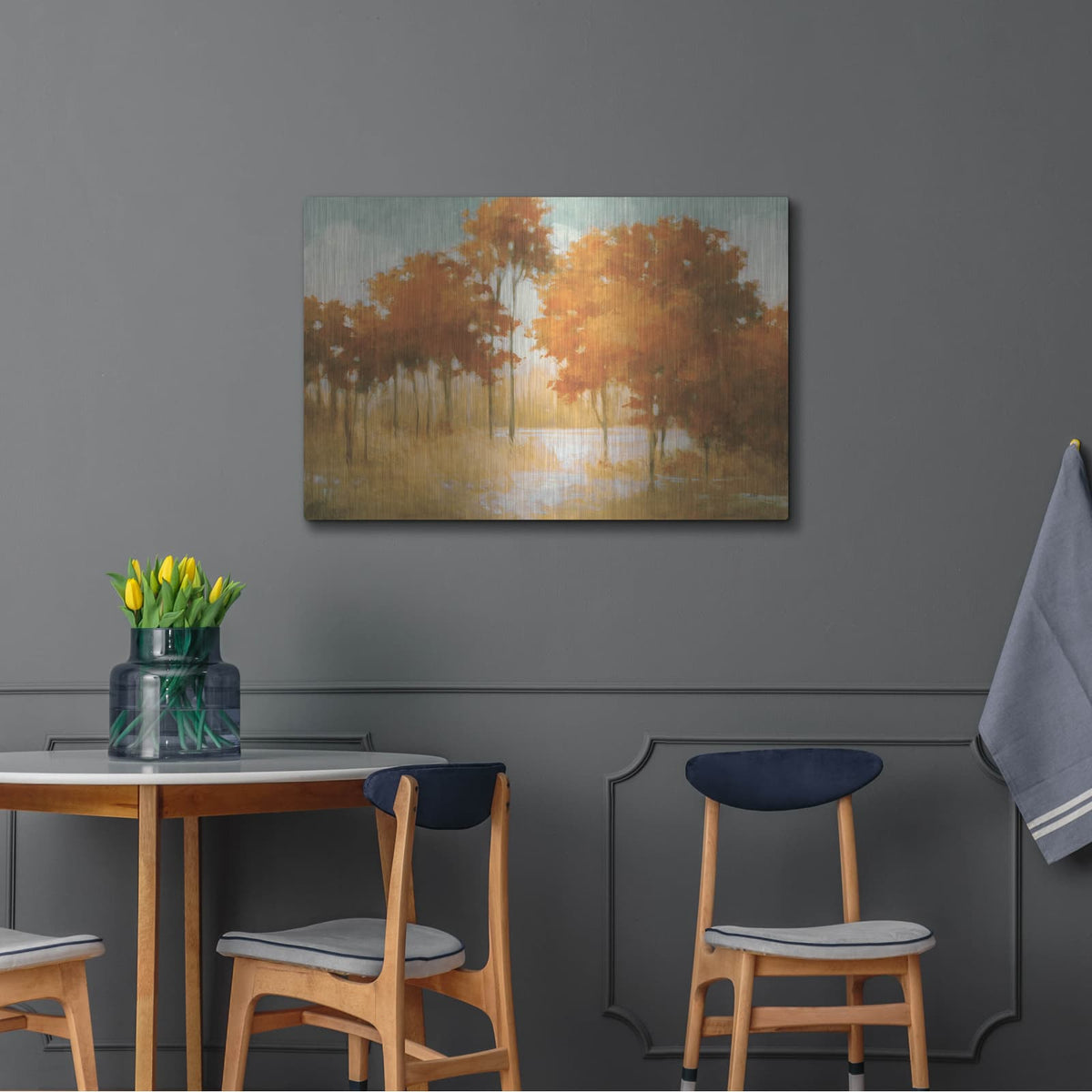 'Autumn Lake Orange' by Julia Purinton – Metal Wall Art, 36x24 room view