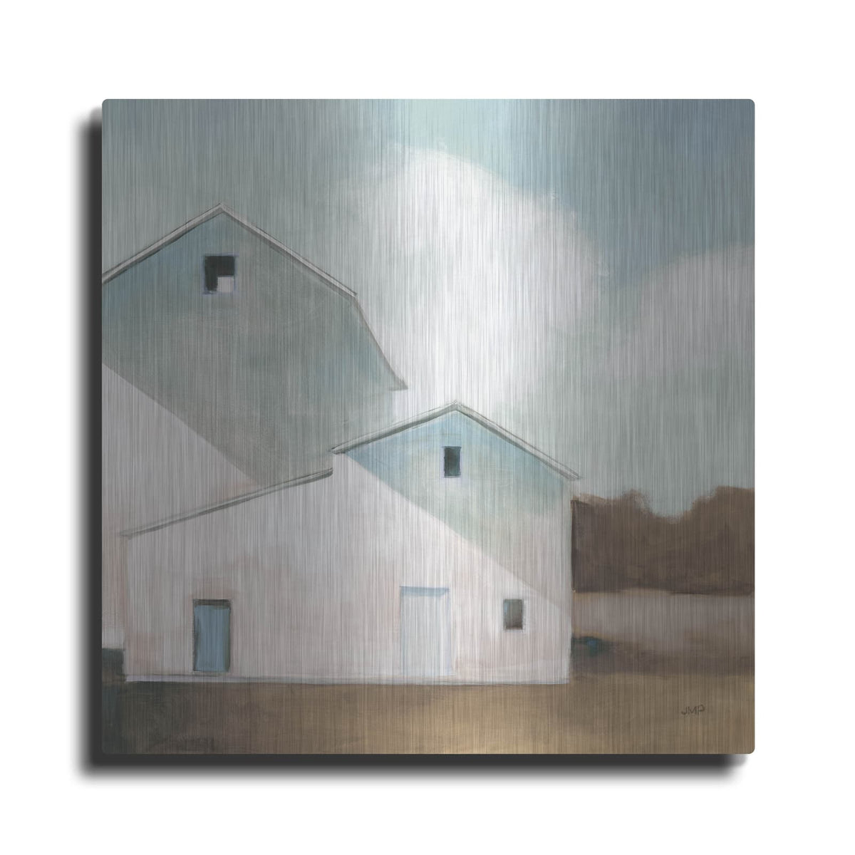 'Barn Shadows Neutral' by Julia Purinton – Metal Wall Art