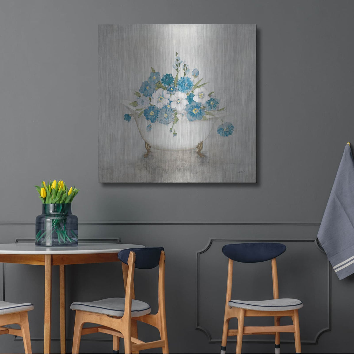 'Bathing Beauty Blue' by Julia Purinton – Metal Wall Art, 36x36 room view