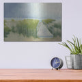 'Beach Walk With Boats' by Julia Purinton – Metal Wall Art, 16x12 room view