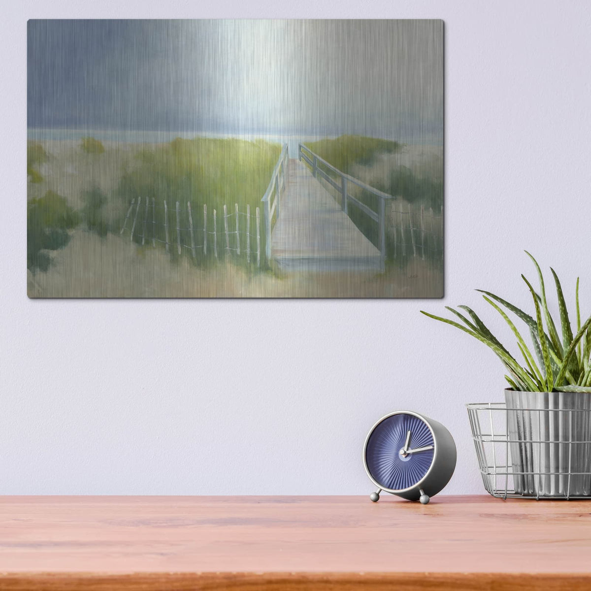 'Beach Walk' by Julia Purinton – Metal Wall Art, 16x12 room view