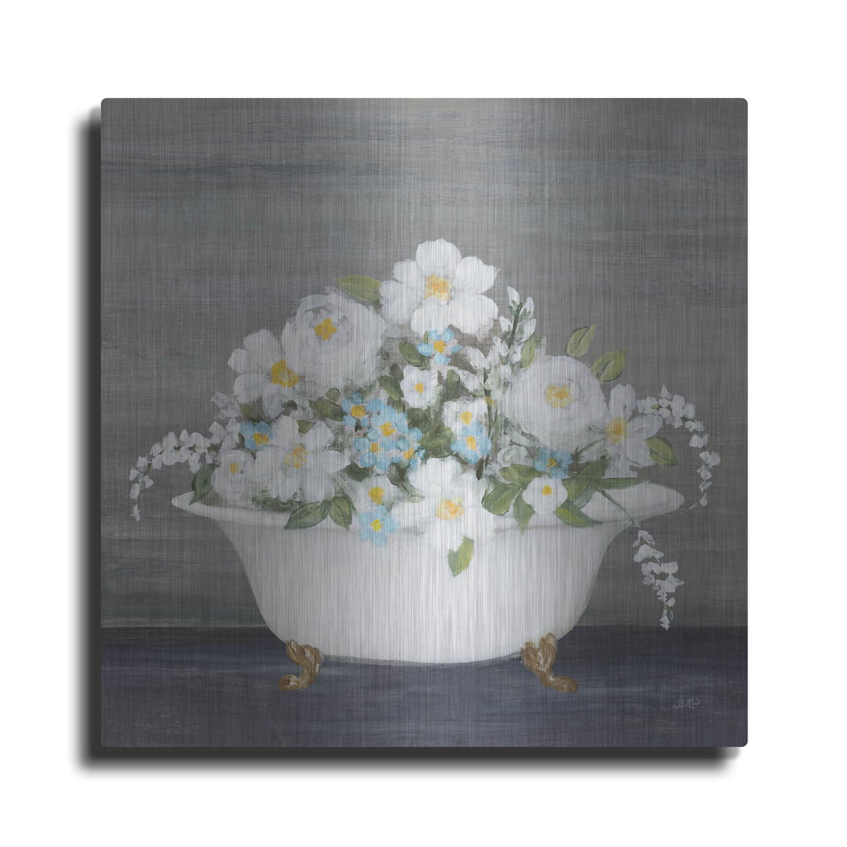 'Floral Bath' by Julia Purinton – Metal Wall Art
