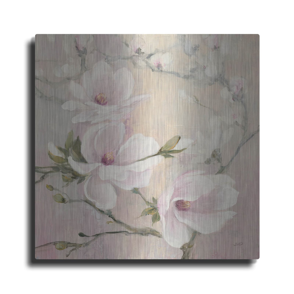 'Blushing Magnolias' by Julia Purinton – Metal Wall Art