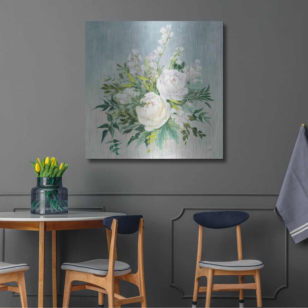 'Bridal Bouquet' by Julia Purinton – Metal Wall Art, 36x36 room view