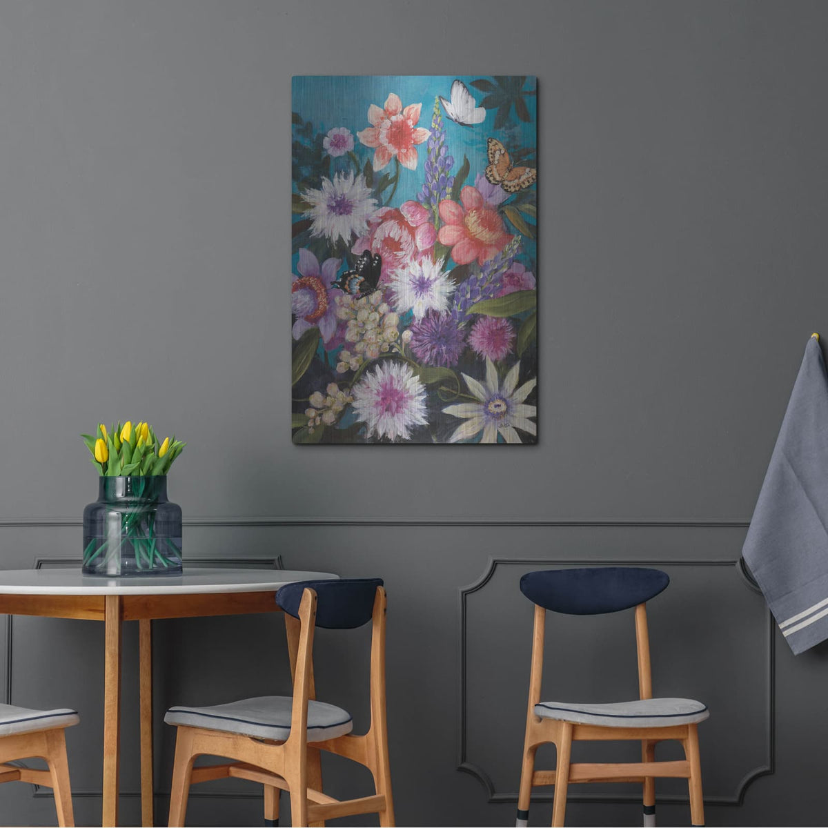 'Butterfly Garden Delight' by Julia Purinton – Metal Wall Art, 24x36 room view