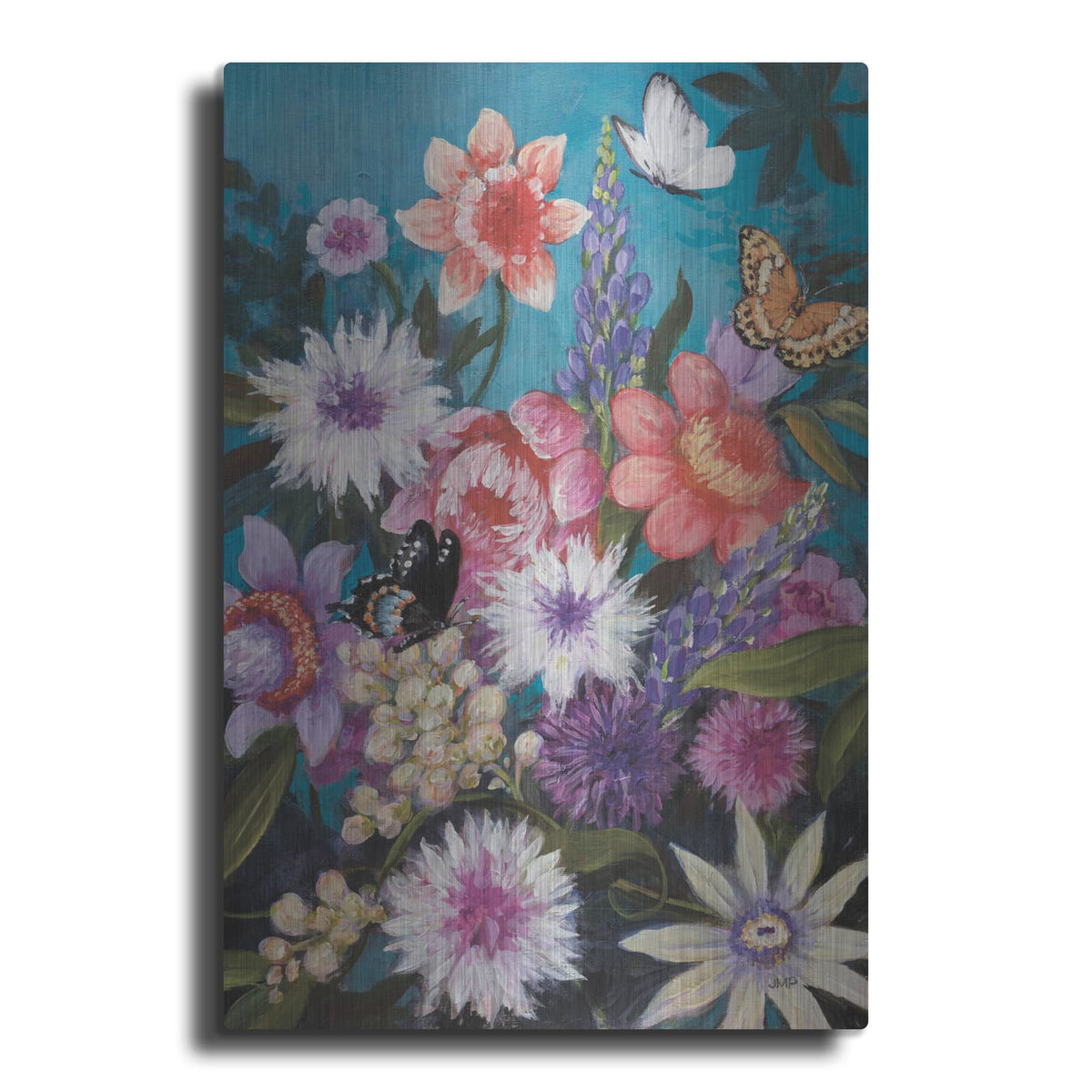 'Butterfly Garden Delight' by Julia Purinton – Metal Wall Art