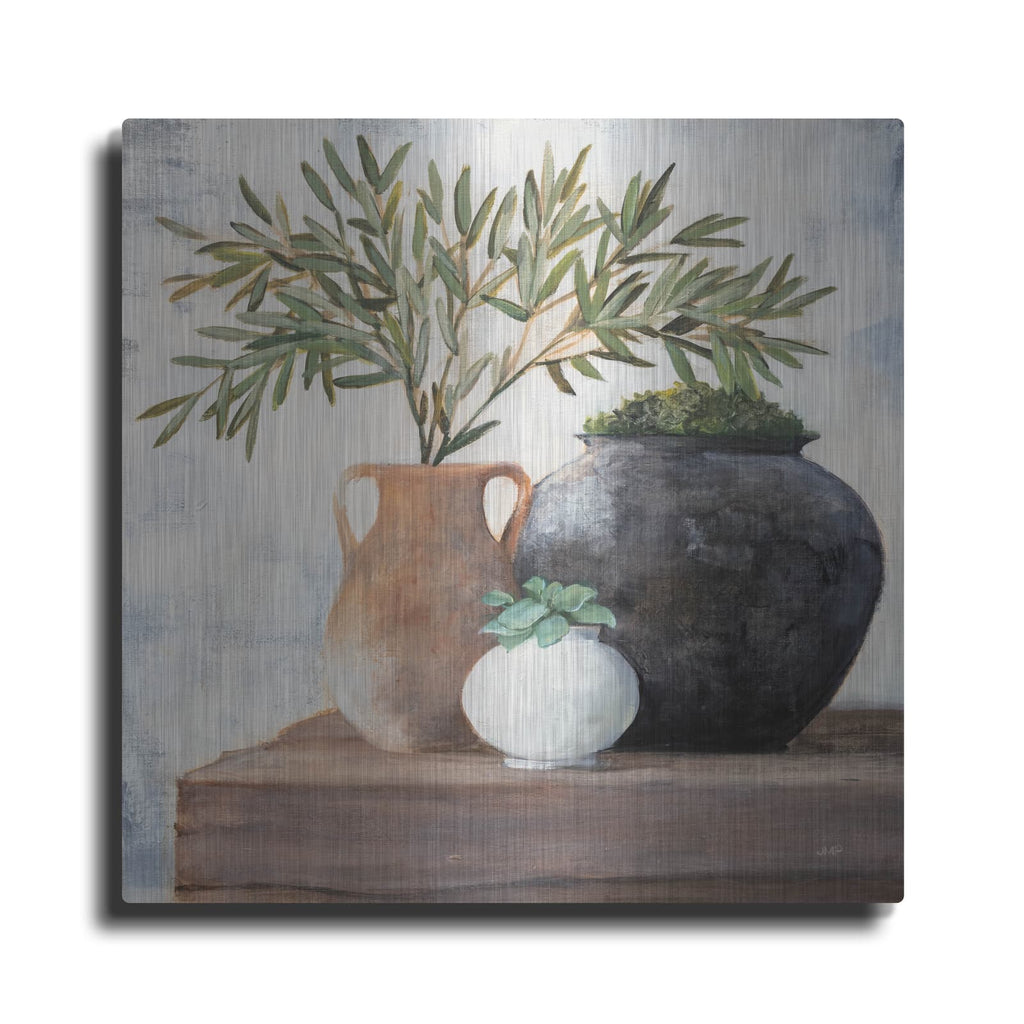 'Calm Still Life Dark 2' by Julia Purinton – Metal Wall Art