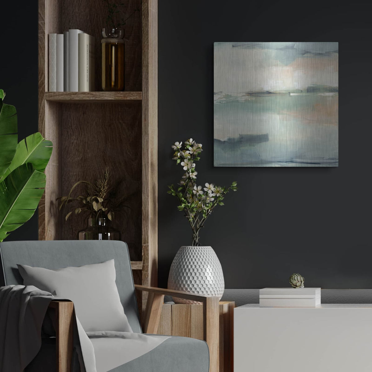 'Calm Waters' by Julia Purinton – Metal Wall Art, 24x24 room view