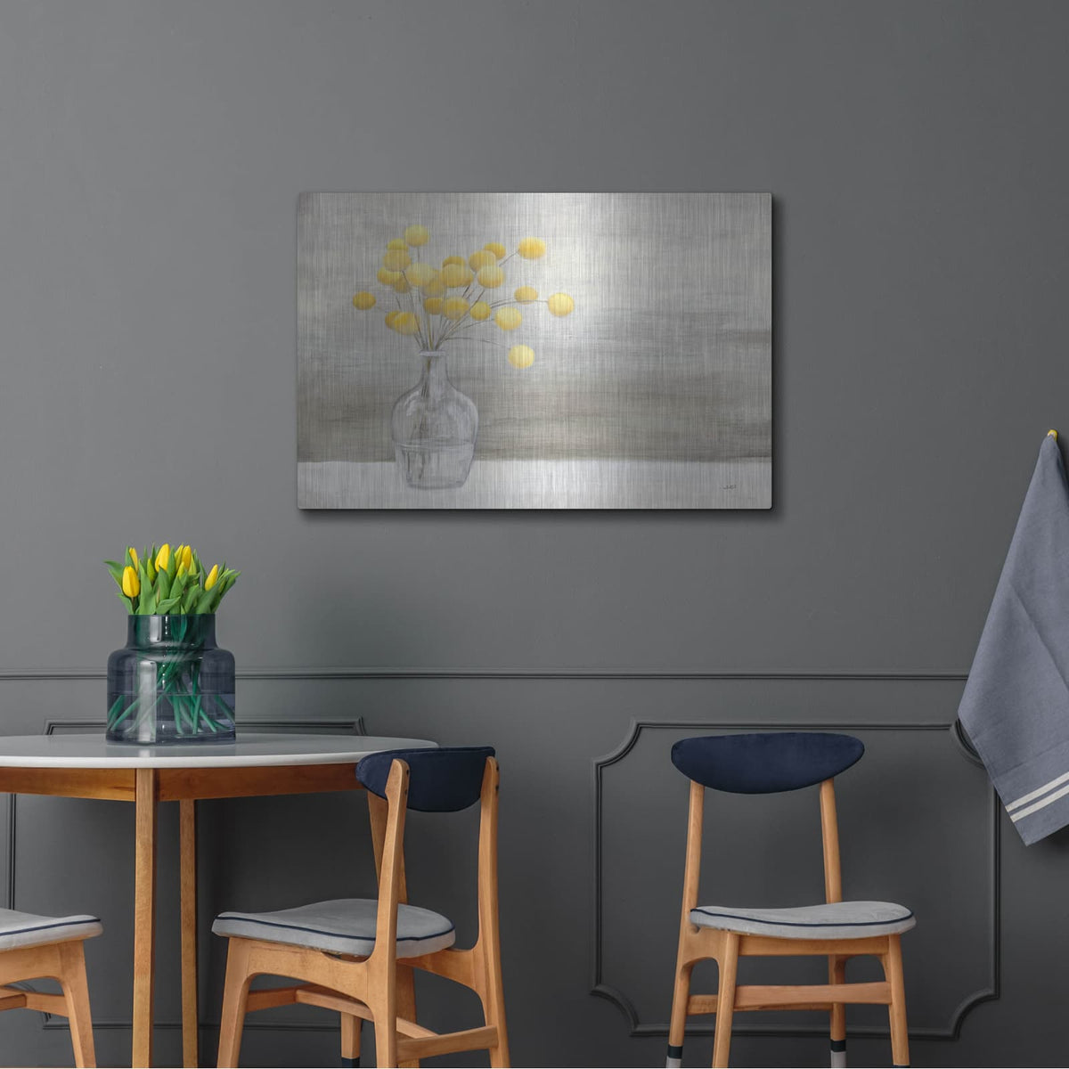 'Cheerful Craspedia' by Julia Purinton – Metal Wall Art, 36x24 room view