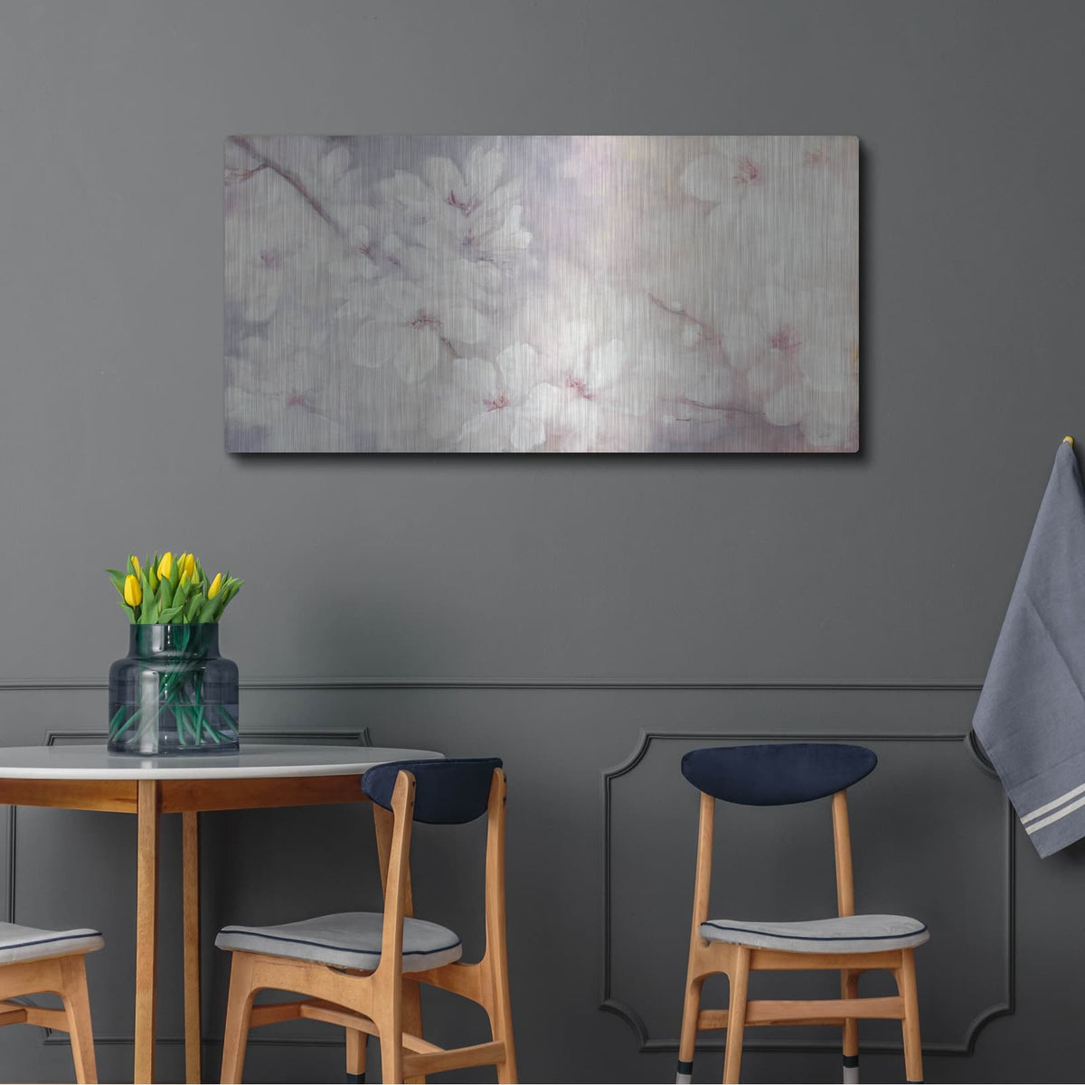 'Cherry Blossoms' by Julia Purinton – Metal Wall Art, 48x24 room view