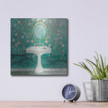 'Chinoiserie Bath 1 Sq' by Julia Purinton – Metal Wall Art, 12x12 room view