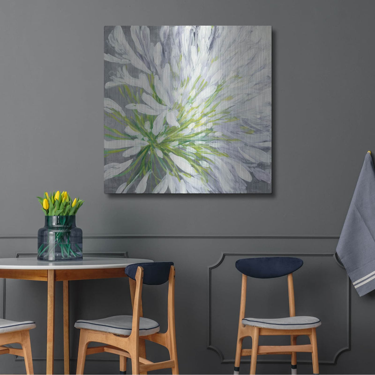 'Cleome Splash 2' by Julia Purinton – Metal Wall Art, 36x36 room view