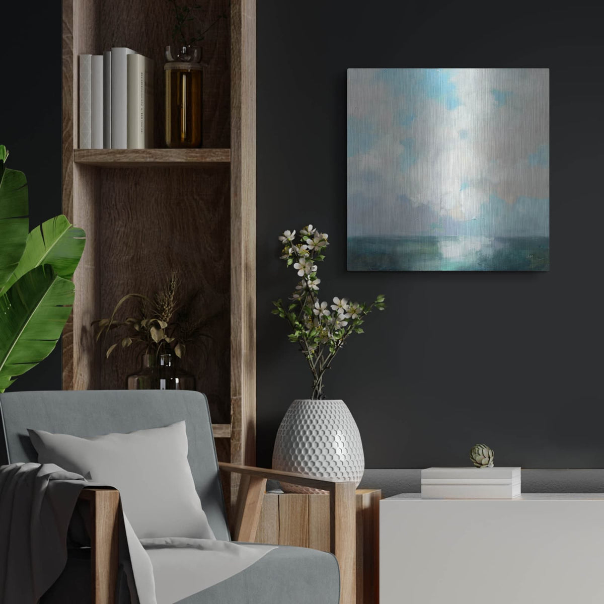 'Cloudscape' by Julia Purinton – Metal Wall Art, 24x24 room view