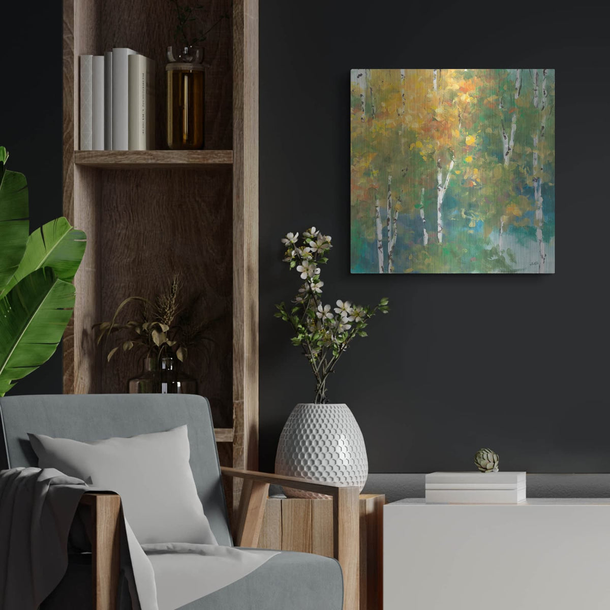 'Confetti 1' by Julia Purinton – Metal Wall Art, 24x24 room view