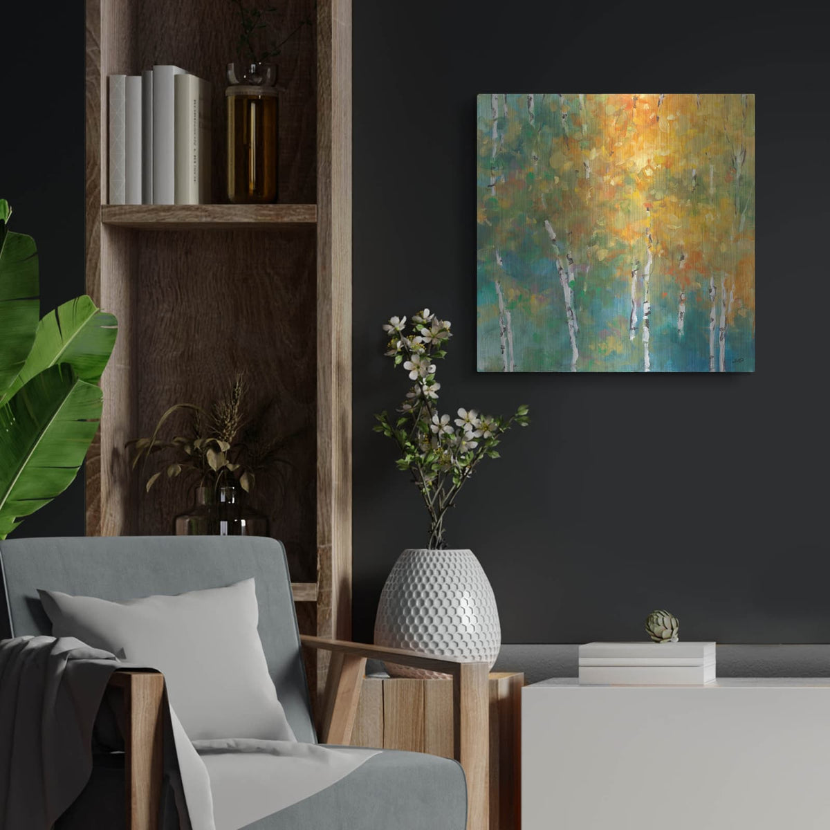 'Confetti 2' by Julia Purinton – Metal Wall Art, 24x24 room view