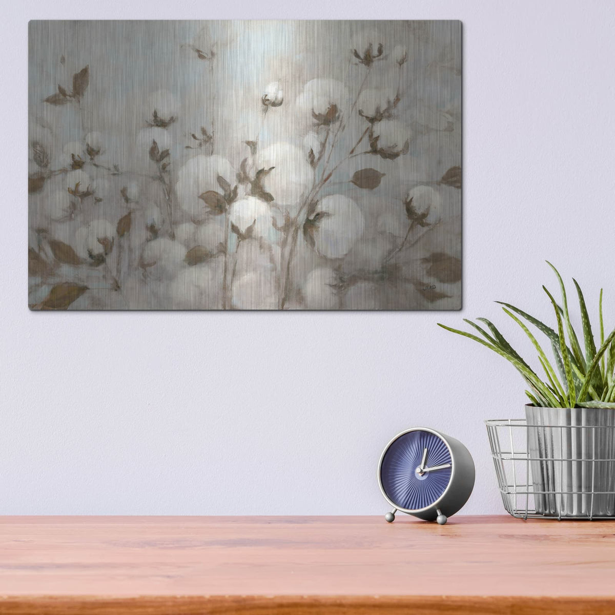 'Cotton Field Neutral' by Julia Purinton – Metal Wall Art, 16x12 room view