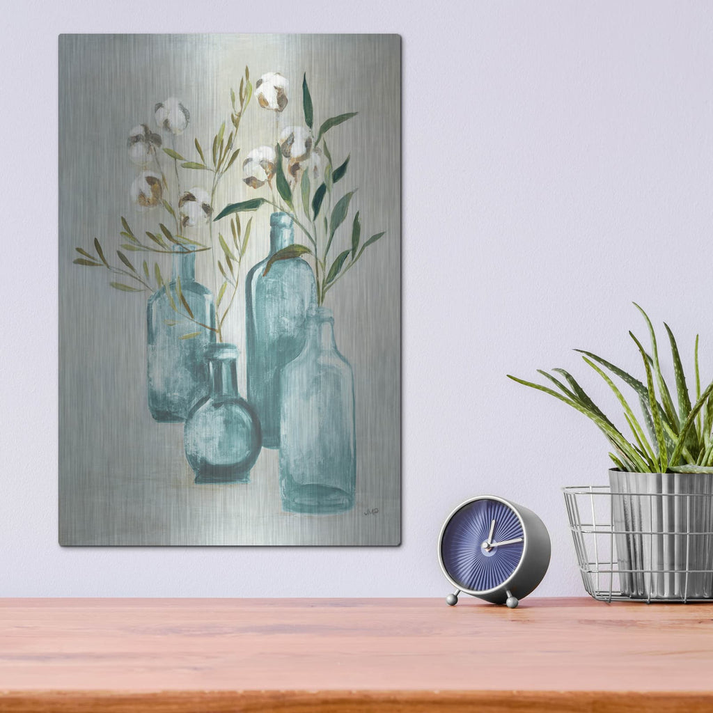 'Cotton Still Life 2 Blue' by Julia Purinton – Metal Wall Art, 12x16 room view