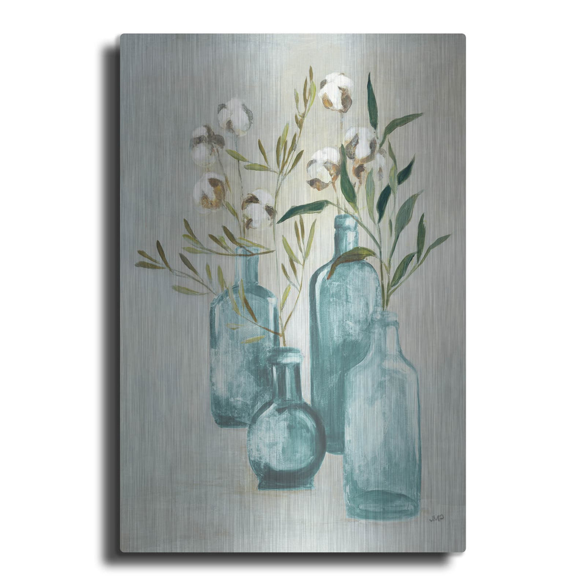 'Cotton Still Life 2 Blue' by Julia Purinton – Metal Wall Art