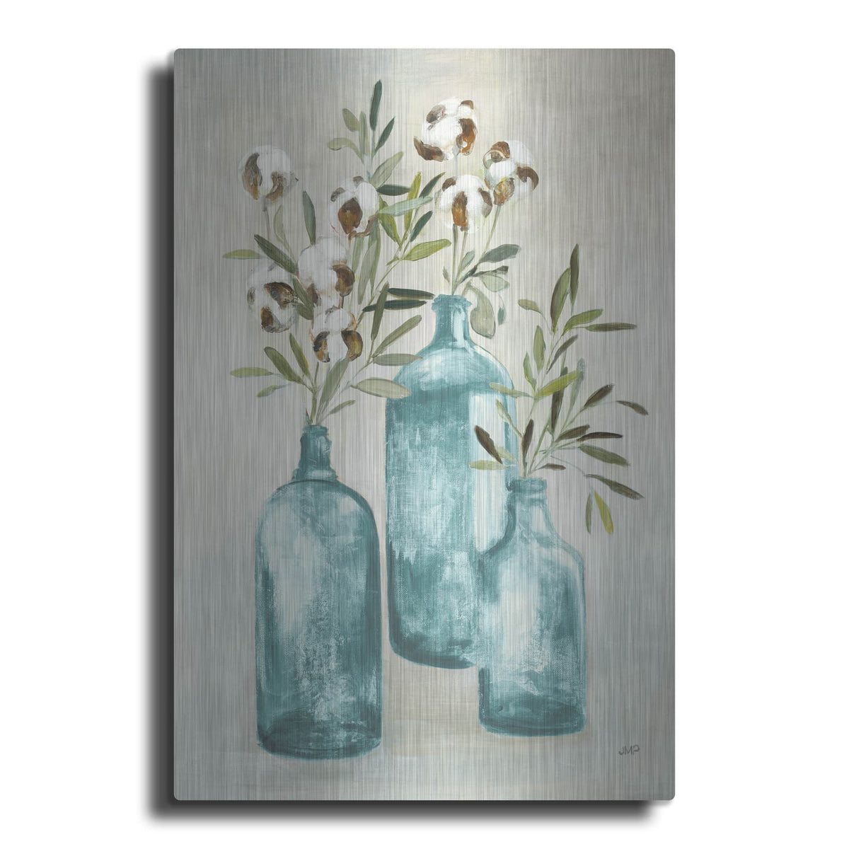 'Cotton Still Life 3 Blue' by Julia Purinton – Metal Wall Art