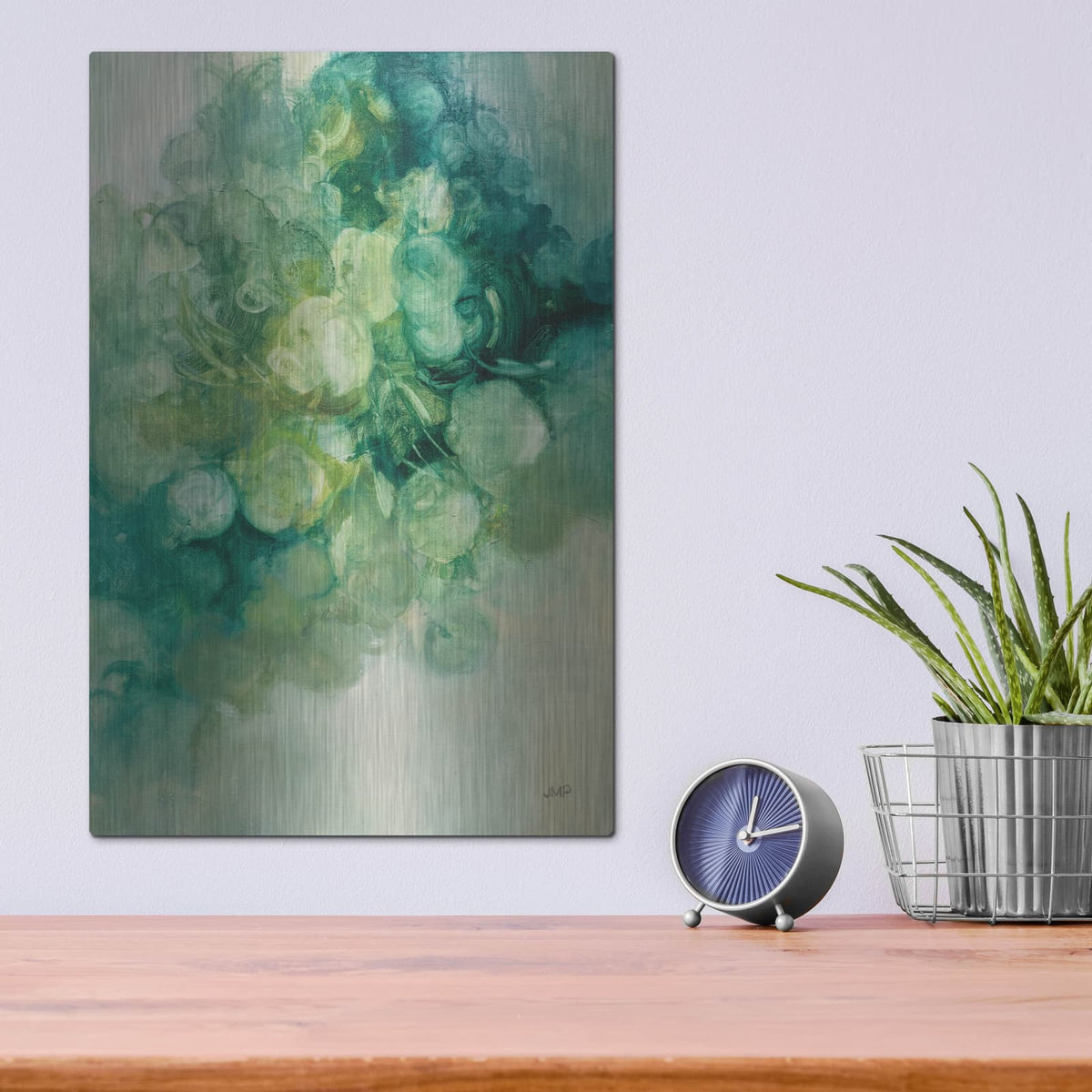 'Emerald Pilea 1' by Julia Purinton – Metal Wall Art, 12x16 room view