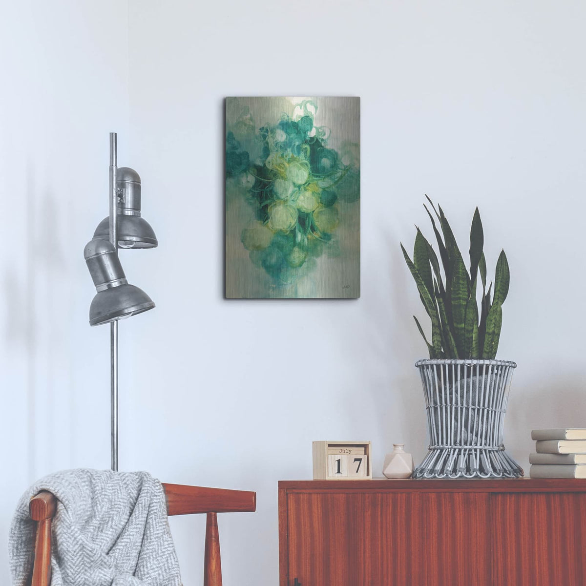 'Emerald Pilea 2' by Julia Purinton – Metal Wall Art, 16x24 room view