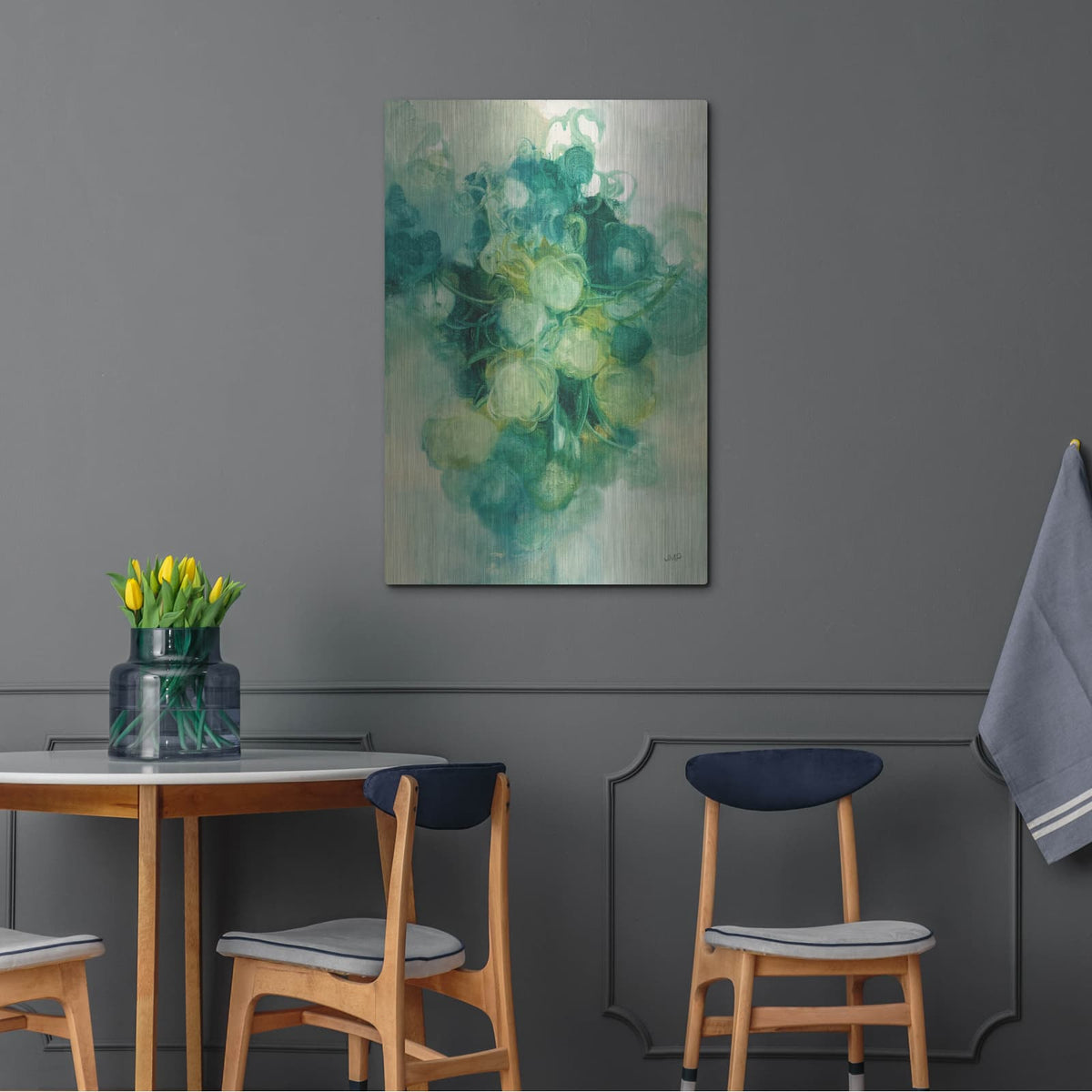 'Emerald Pilea 2' by Julia Purinton – Metal Wall Art, 24x36 room view