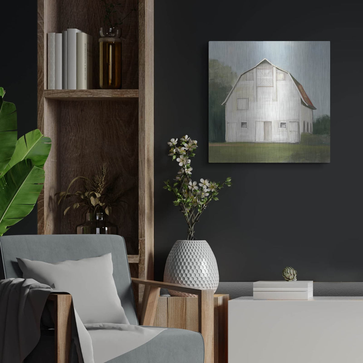 'Farm Heritage Light' by Julia Purinton – Metal Wall Art, 24x24 room view
