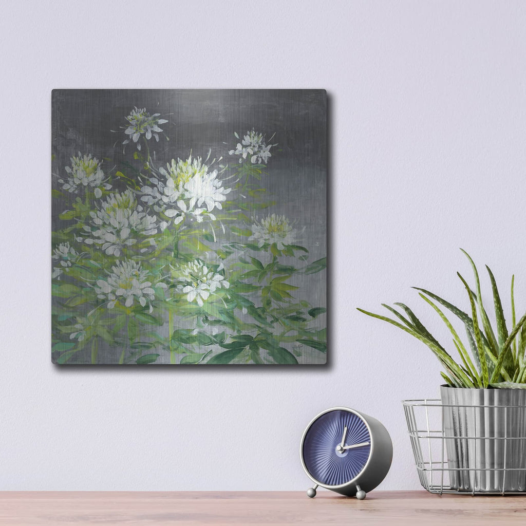 'Farmhouse Cleome 2' by Julia Purinton – Metal Wall Art, 12x12 room view