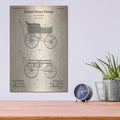 'Baby Carriage Blueprint Patent Parchment' – Metal Wall Art, 12x16 room view