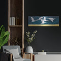 'Feathered Flock 2' by Julia Purinton – Metal Wall Art, 36x12 room view