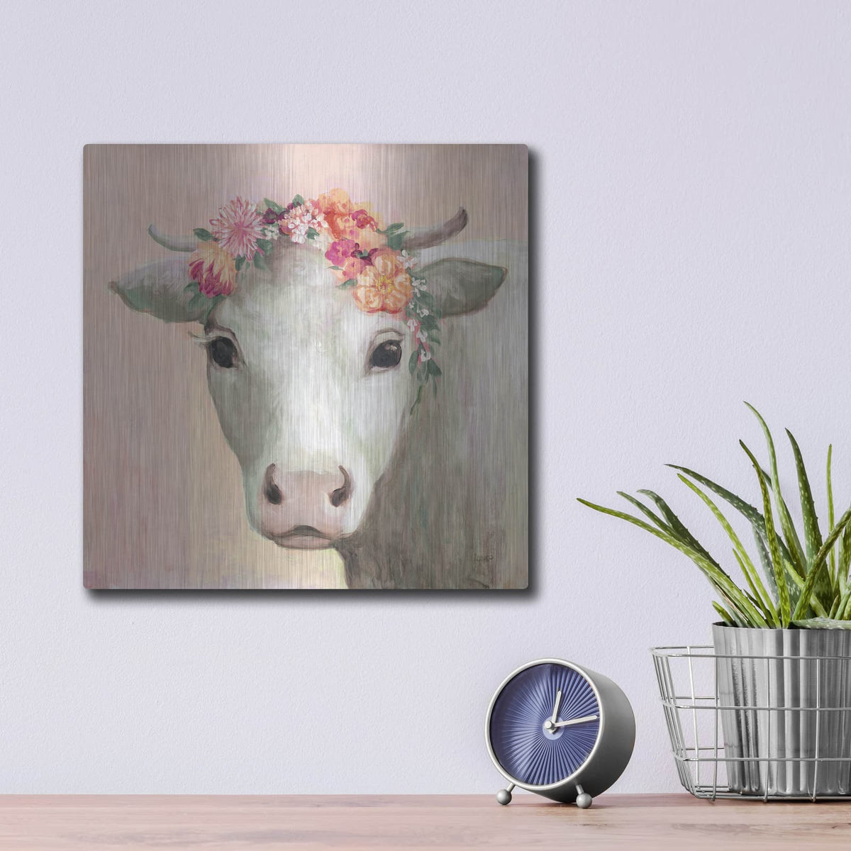 'Festival Girl 2 Pink' by Julia Purinton – Metal Wall Art, 12x12 room view
